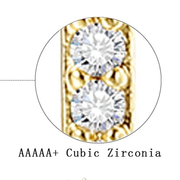 14K Gold Plated CZ Inlay Christian Cross Small Stud Earrings Baby Girl Women New - Picture 10 of 14